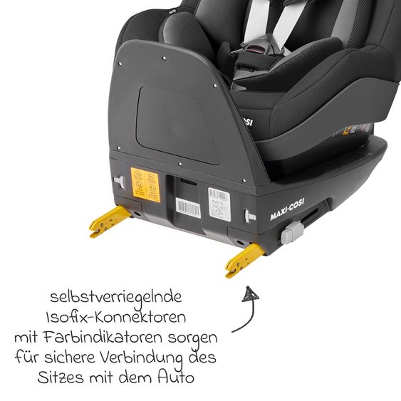 Maxi-Cosi Reboarder-Kindersitz Pearl Pro 2 i-Size ab 6 Monate - 4 Jahre (67 cm - 105 cm) inkl. FamilyFix 3 i-Size Base - Authentic Black