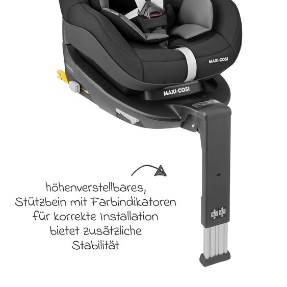 Maxi-Cosi Reboarder-Kindersitz Pearl Pro 2 i-Size ab 6 Monate - 4 Jahre (67 cm - 105 cm) inkl. FamilyFix 3 i-Size Base - Authentic Black