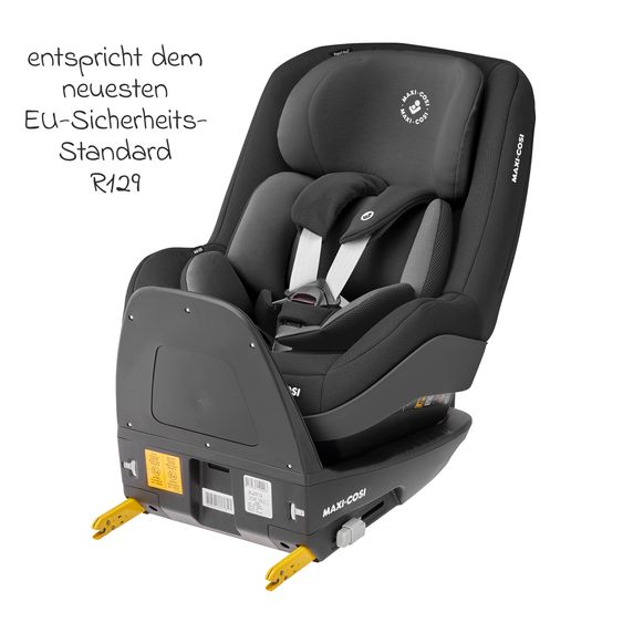 Maxi-Cosi Reboarder-Kindersitz Pearl Pro 2 i-Size ab 6 Monate - 4 Jahre (67 cm - 105 cm) inkl. FamilyFix 3 i-Size Base & Schutzunterlage - Authentic Black