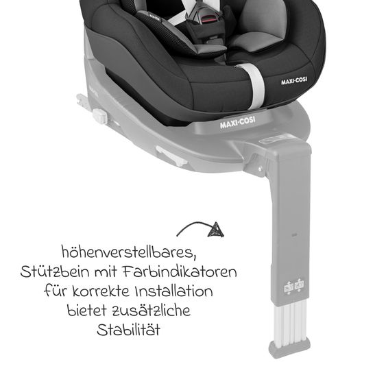 Maxi-Cosi Seggiolino Reboarder Pearl Pro 2 i-Size da 6 mesi a 4 anni (67 cm - 105 cm) con imbracatura Easy-in - Nero autentico