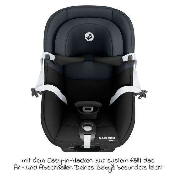 Maxi-Cosi Seggiolino Reboarder Pearl S i-Size da 3 mesi a 4 anni (61 cm - 105 cm) con base Isofix FamilyFix S e protezione per lo schienale - Nero Tonale