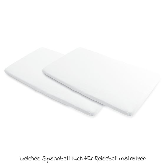 Maxi-Cosi Spannbetttuch 2er Pack für Reisebett Iris 2 - White