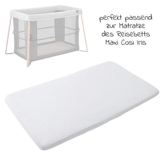 Maxi-Cosi Spannbetttuch 2er Pack für Reisebett Iris - Weiß / Grau