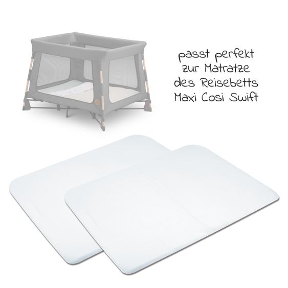 Maxi-Cosi Fitted sheet 2 pack for travel cot Swift for toddlers - White