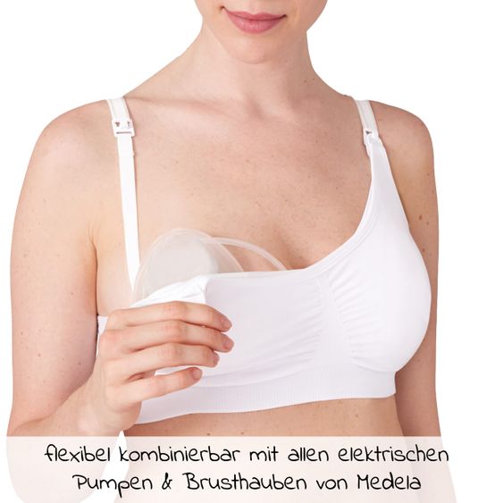 Medela Reggiseno 3-in-1 per l'allattamento e il parto - Bianco - Taglia S