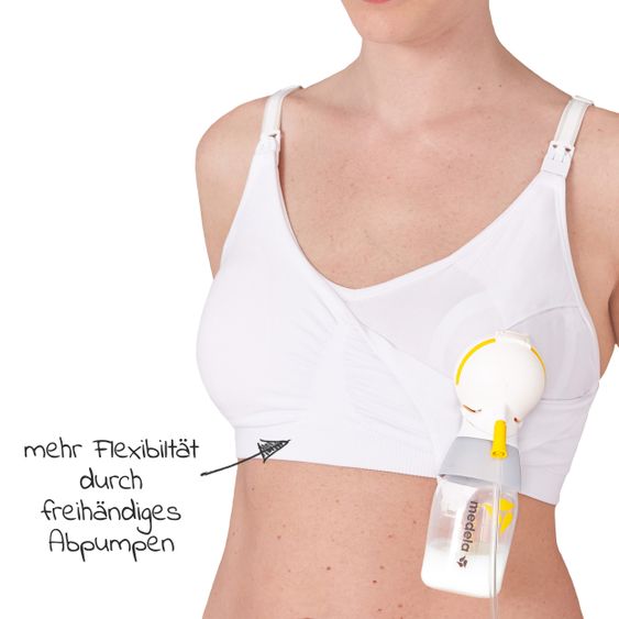 Medela 3-in-1 Still- und Abpump-BH - Weiß - Gr. XL