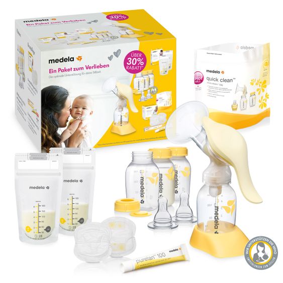 Medela 58-tlg. Stillset Handmilchpumpe Harmony + umfangreiches Zubehör