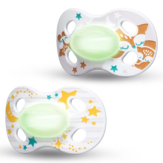 Medela Luminous pacifier 2-pack Night & Night 6-18 M - starry sky / fox