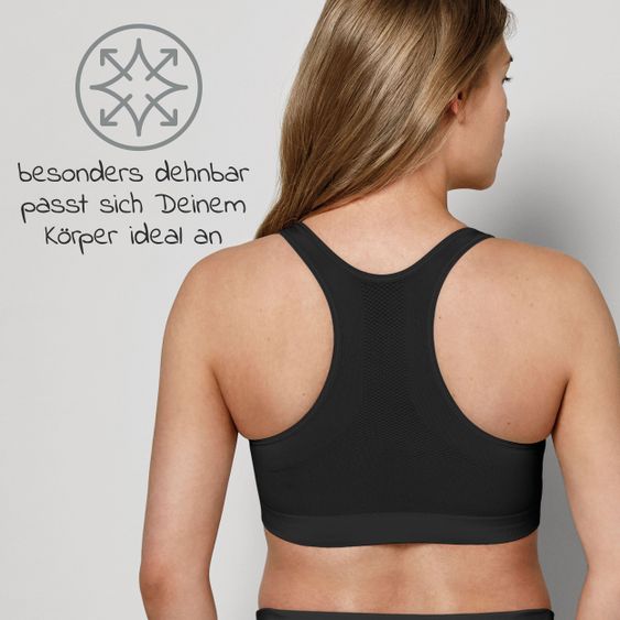 Medela Schlaf-Bustier für Schwangerschaft & Stillzeit Keep Cool Schlaf - Schwarz - Gr. L