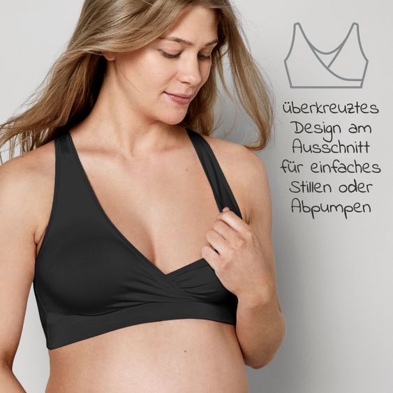 Medela Gravidanza e allattamento Keep Cool Sleep Bustier - Nero - Taglia S