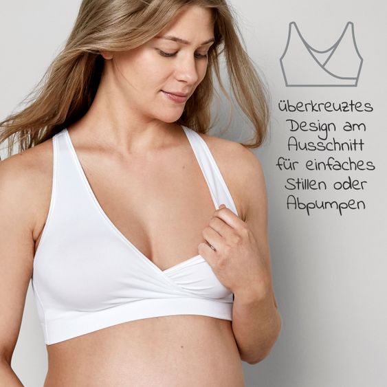 Medela Sleep Bustier for Pregnancy & Nursing Keep Cool Sleep - White - Size M