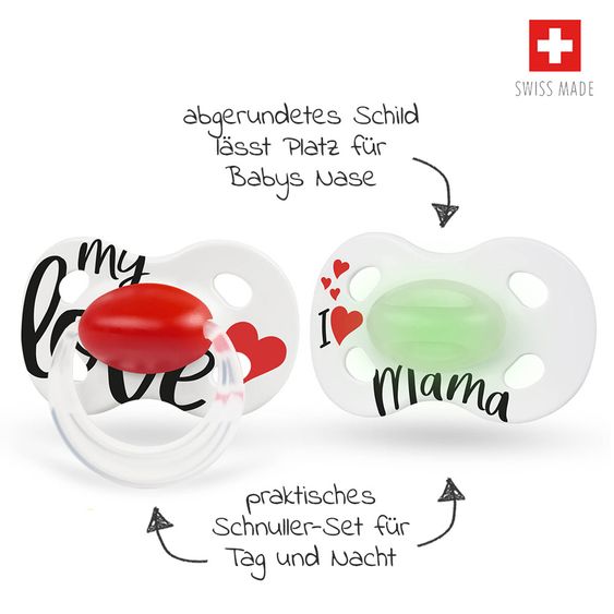 Medela Dummy Day & Night DUO da 18 M - Firma - Bianco Rosso
