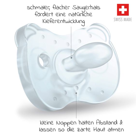 Medela Schnuller Soft Silicone DUO 0-6 M - Hellblau & Transparent