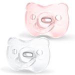 Schnuller Soft Silicone DUO 0-6 M - Hellrosa & Transparent