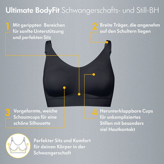 Medela Schwangerschafts- & Still-BH Ultimate BodyFit - Schwarz - Gr. S
