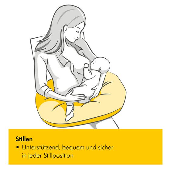 Medela Stillkissen 170 cm - Sterne - Grau Weiß