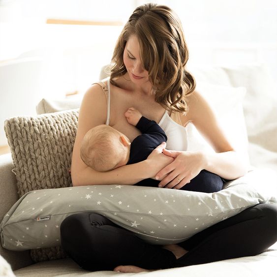 Medela Stillkissen 170 cm - Sterne - Grau Weiß