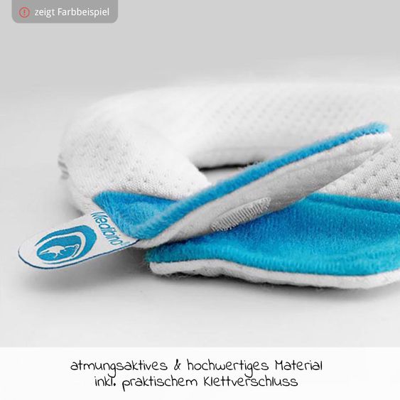 Medibino Headrest / baby pillow against head deformation - Tencel - White / Grey