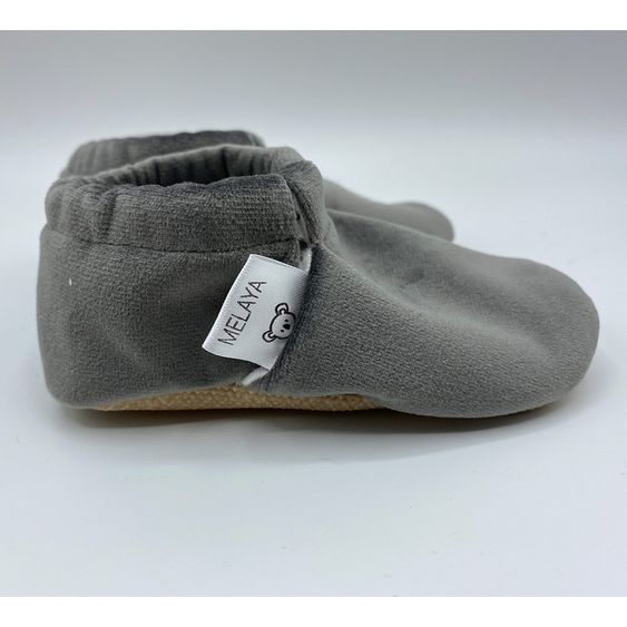 Melaya Babyschuhe - Samt - Gray - Gr. 17/18