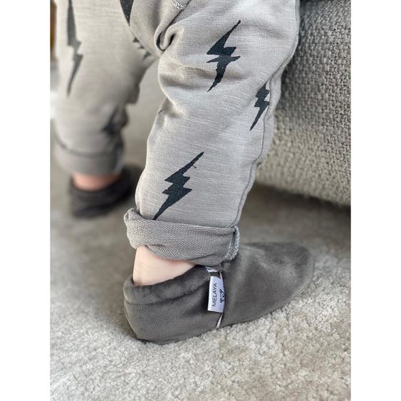 Melaya Babyschuhe - Samt - Gray - Gr. 17/18