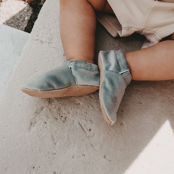 Melaya Babyschuhe - Samt - Mint - Gr. 17/18