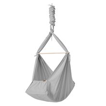 Federwiege Basic ab 5 kg bis 15 kg belastbar mit Bio-Baumwolle inkl. Matratze - Grey