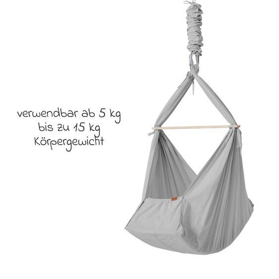 Membantu Basic bassinet from 5 kg to 15 kg with organic cotton incl. mattress - Grey