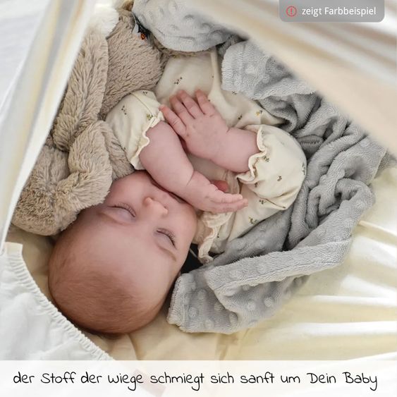 Membantu Basic bassinet from 5 kg to 15 kg with organic cotton incl. mattress - Grey