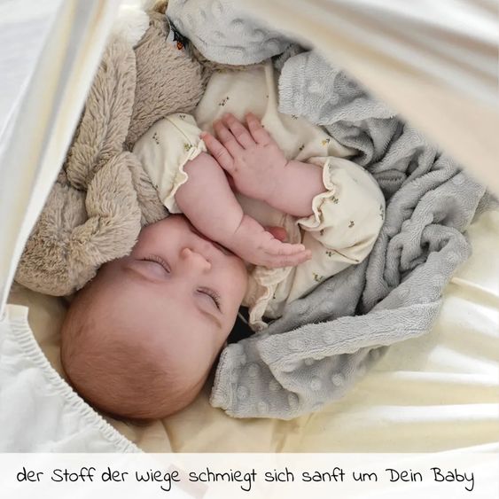Membantu Basic cradle from 5 kg to 15 kg with organic cotton incl. mattress - natural