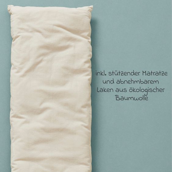 Membantu Federwiege Basic ab 5 kg bis 15 kg belastbar mit Bio-Baumwolle inkl. Matratze - Natur