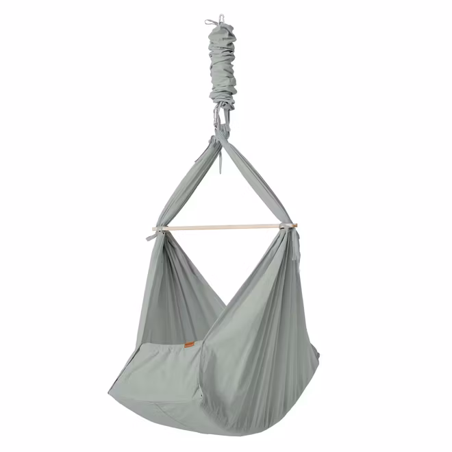 Membantu Federwiege Basic ab 5 kg bis 15 kg belastbar mit Bio-Baumwolle inkl. Matratze - Sage Green