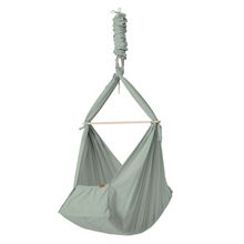 Federwiege Basic ab 5 kg bis 15 kg belastbar mit Bio-Baumwolle inkl. Matratze - Sage Green