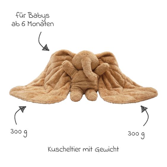 Membantu Peluche Magma in cotone biologico con peso e sacchetto di semi di lino inclusi - Marrone