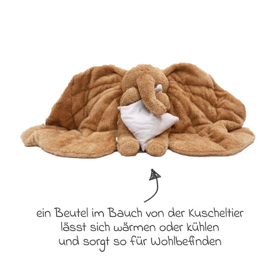 Membantu Peluche Magma in cotone biologico con peso e sacchetto di semi di lino inclusi - Marrone