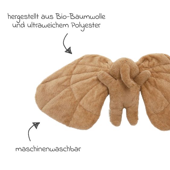 Membantu Peluche Magma in cotone biologico con peso e sacchetto di semi di lino inclusi - Marrone