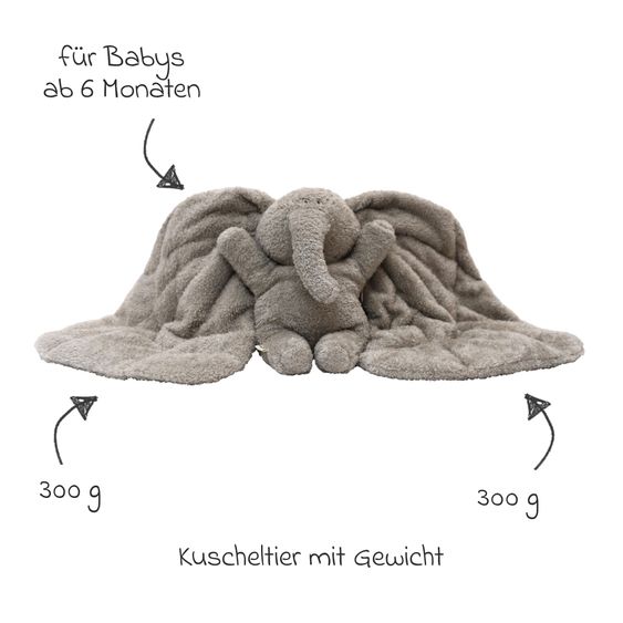 Membantu Peluche Magma in cotone organico con peso incluso sacchetto di semi di lino - Grigio