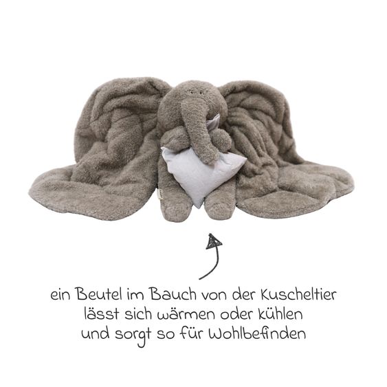 Membantu Peluche Magma in cotone organico con peso incluso sacchetto di semi di lino - Grigio