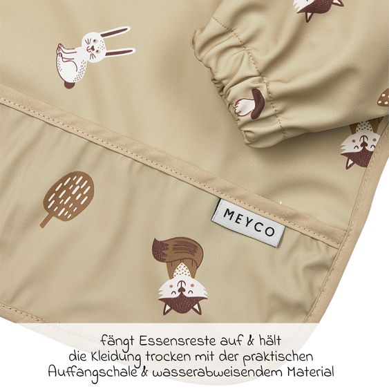 Meyco Set accessori seggiolone 2 pz. Cuscino per seggiolino & bavaglino con maniche - Animali della Foresta