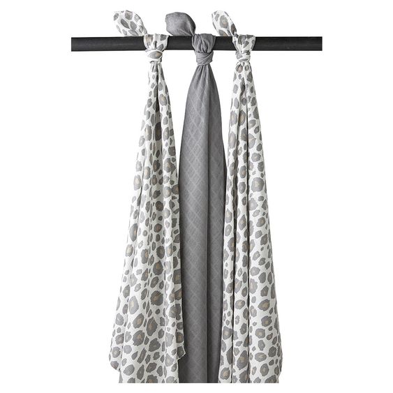 Meyco 3er Pack Swaddles 120 x 120 cm - Panther