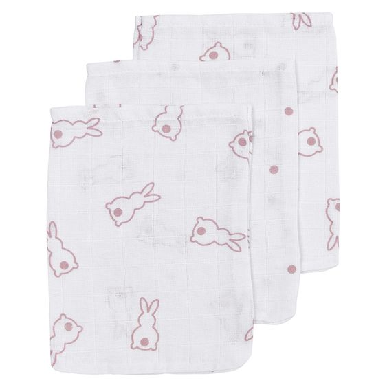 Meyco 3er Pack Waschlappen X Mrs. Keizer - Rabbits - Lilac