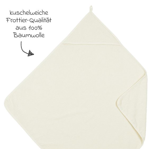 Meyco 4-pc. Bath Set Hooded Bath Towel & 3 Washcloths 30 x 30 cm - Forest Animals - Naturel / Toffee