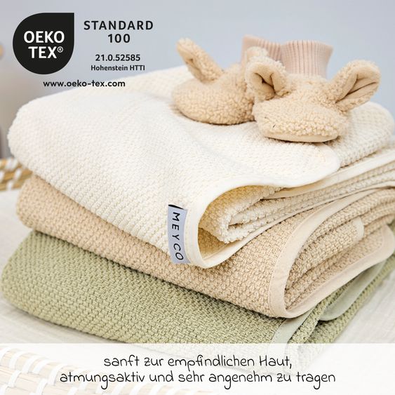 Meyco 4-pc. Bath Set Hooded Bath Towel & 3 Washcloths 30 x 30 cm - Forest Animals - Naturel / Toffee