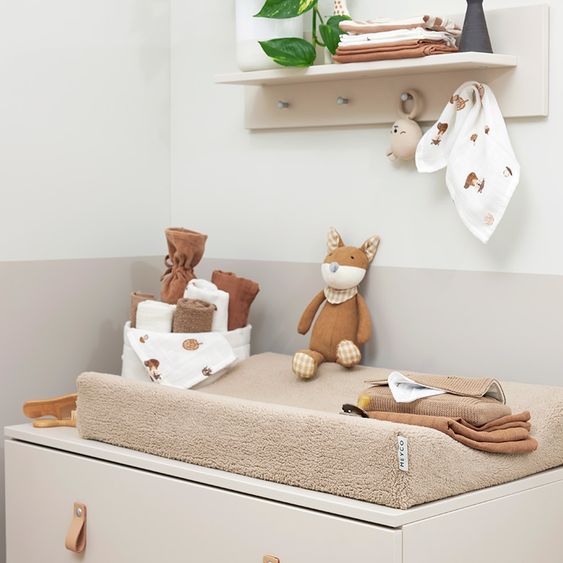 Meyco 4-pc. Bath Set Hooded Bath Towel & 3 Washcloths 30 x 30 cm - Forest Animals - Naturel / Toffee