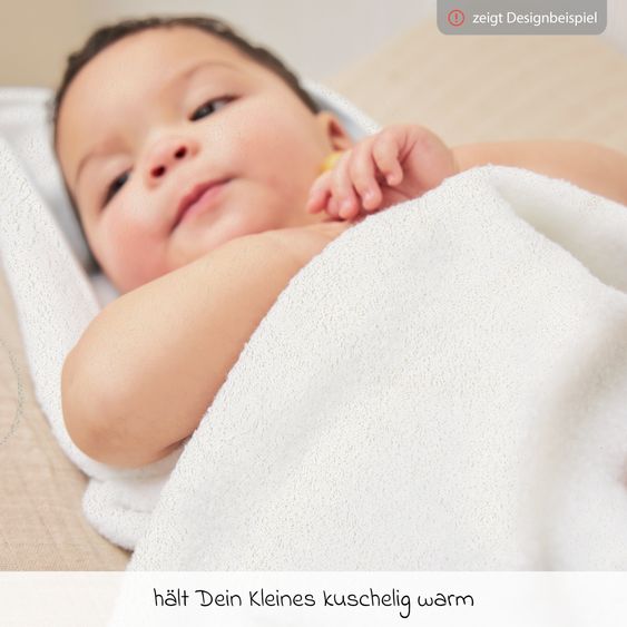 Meyco 4-pc. Bath Set Hooded Bath Towel & 3 Washcloths 30 x 30 cm - Sweet Heart - Offwhite