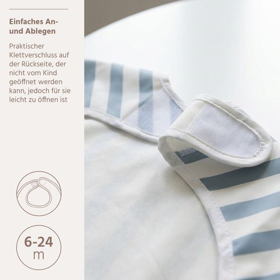 Meyco Ärmellätzchen - Fat Stripe - Jeans Blue