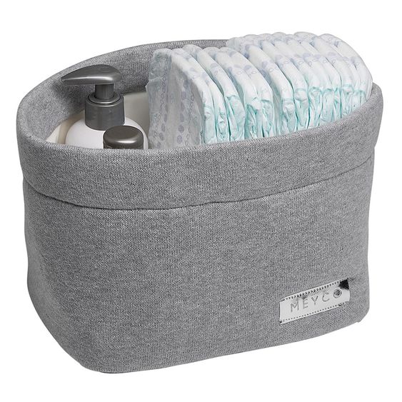 Meyco Storage Basket Medium - Knit Basic - Grey