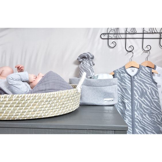 Meyco Storage Basket Medium - Knit Basic - Grey