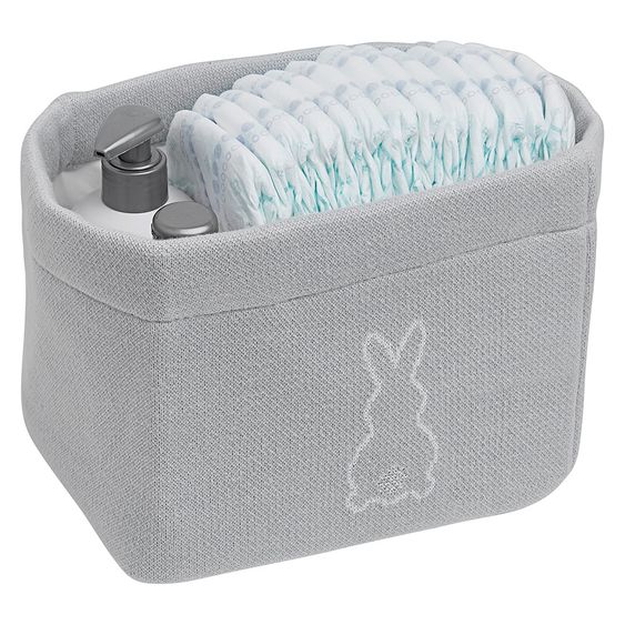 Meyco Aufbewahrungskorb X Mrs. Keizer - Rabbits - Silver