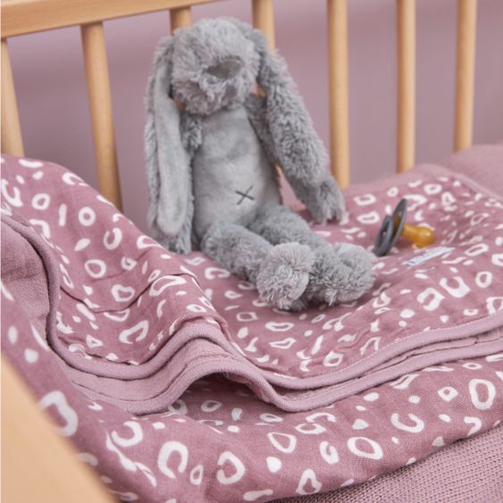 Meyco Baby blanket / cuddle blanket / multifunctional scarf with reversible function 120 x 120 cm - Bubbles Lilac