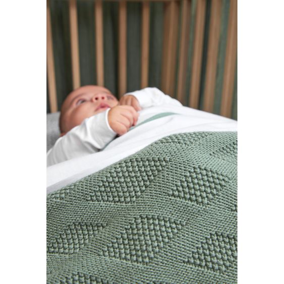 Meyco Baumwoll-Decke 75 x 100 cm - Diamond - Forest Green